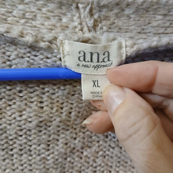 A.N.A Tunic Cardigan, Brown, XL - Picture 2 of 4